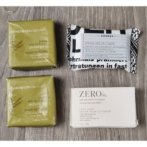 Assorted Travel Soap Zero/o‎ Korres Olive Face Hand Lot of 4 Milk Tea Ginger